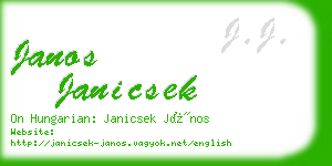 janos janicsek business card